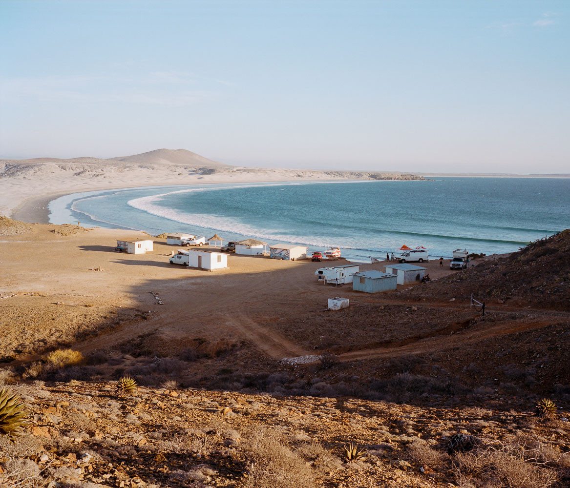Surfers campground in Baja, Mexico